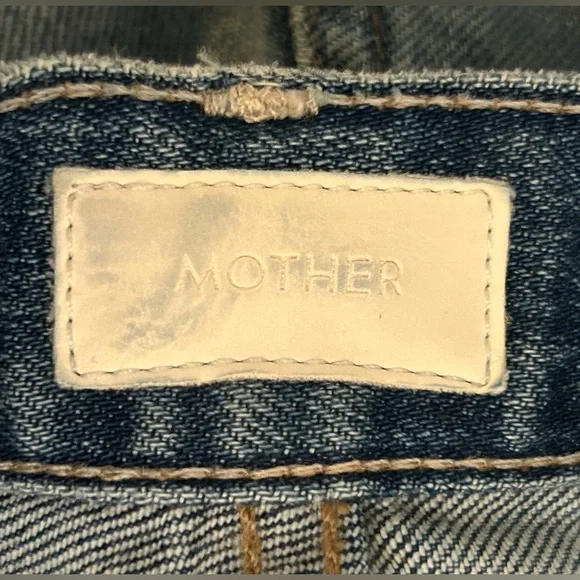 Mother Jeans The Saint Sz 24 Inseam 27 Distressed Jeans Cotton Blend Made USA - Picture 7 of 9